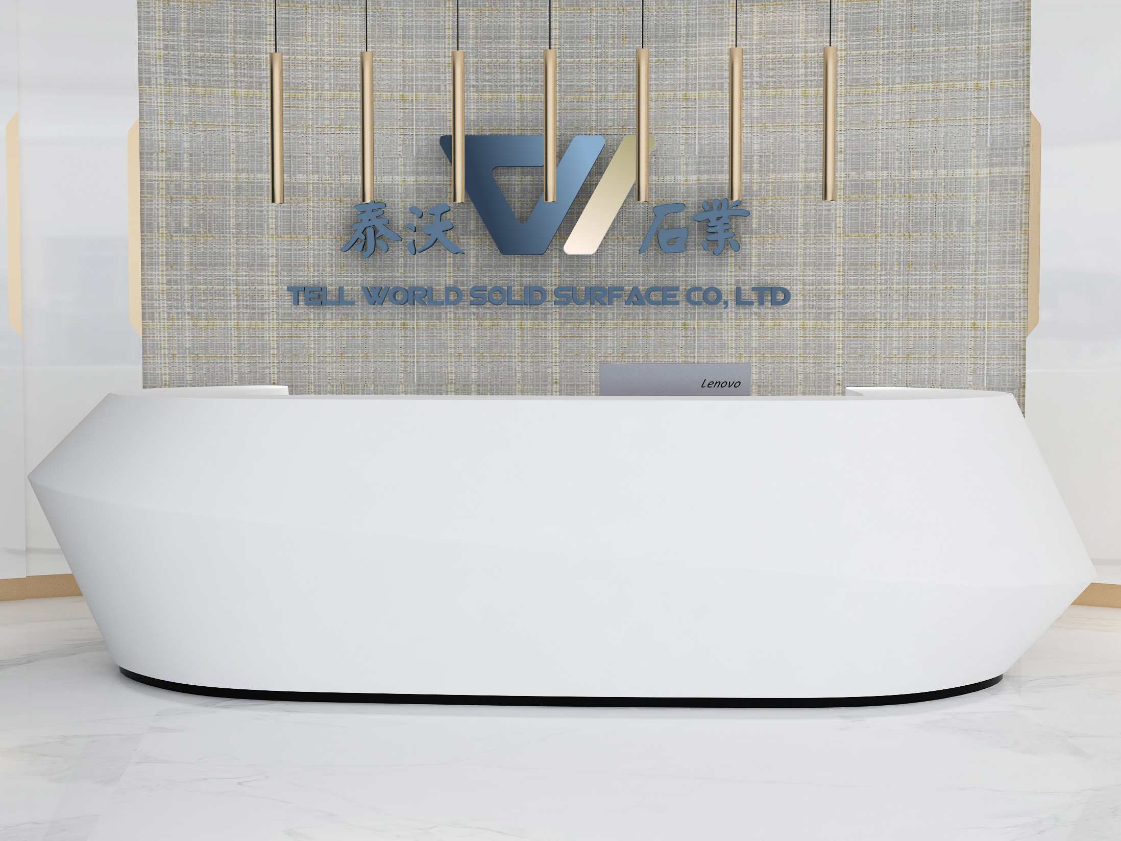 Semiellipse Design Reception Counter