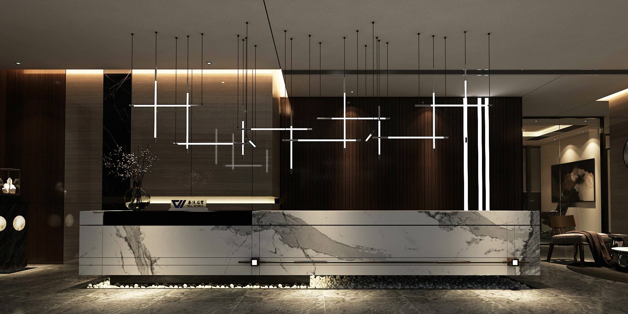 Concrete & Marble Contrast Design Reception Counter